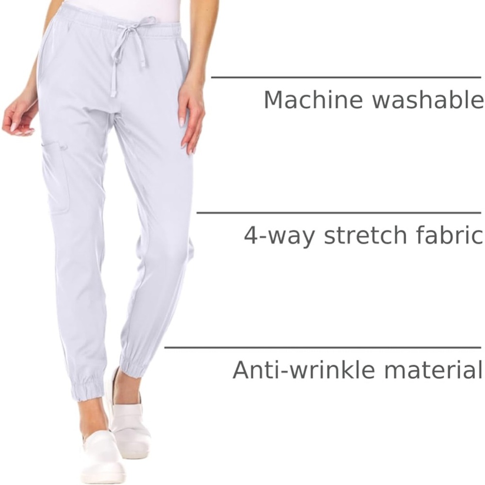 Stylish White Jogger Pants for Women - Picture 2 of 3